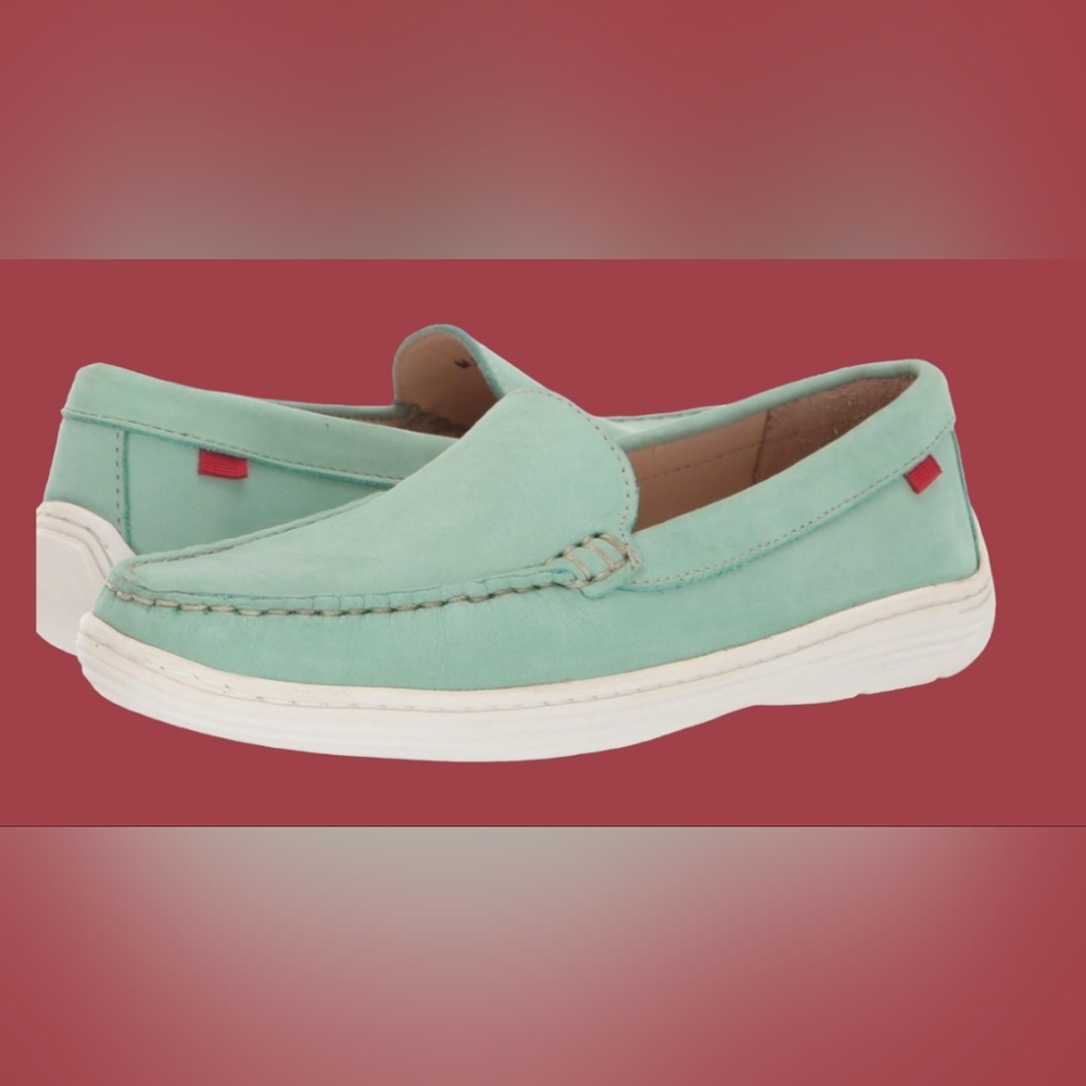💰Marc Joseph New York Unisex-Kids SZ 2.5 Leather Broadway Powder Green Loafer